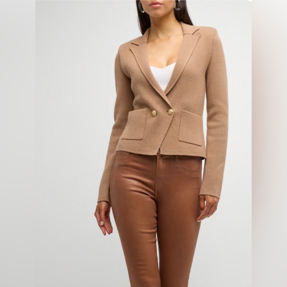 L’Agence Sofia Blazer in Ginger Snap Knit XS